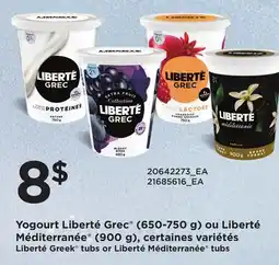 Provigo LIBERTÉ GREEK TUBS (650-750 g) OR LIBERTÉ MÉDITERRANÉE TUBS (900 g) offer