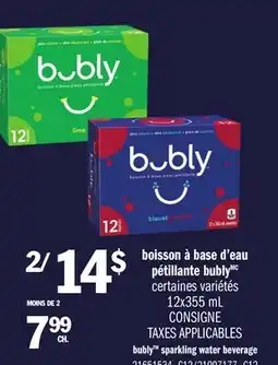 Provigo BUBLY SPARKLING WATER BEVERAGE offer