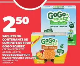 Provigo GOGO SQUEEZ FRUIT SAUCE POUCHES OR CUPS, 4 X 90 G - 4 X 97 G offer