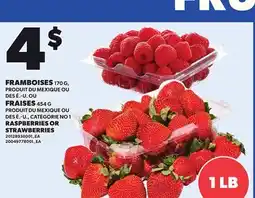 Provigo RASPBERRIES, 170 G OR STRAWBERRIES, 454 G offer