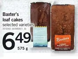Loblaws Baxter's loaf cakes offer