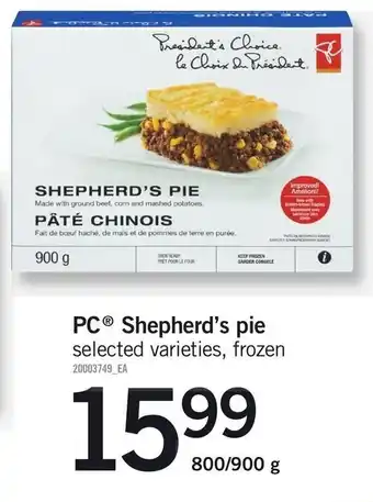 Loblaws PC Shepherd's pie offer