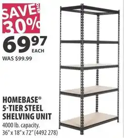 Co-op Homebase 5-tier steel shelving unit offer