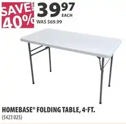 Co-op Homebase folding table offer