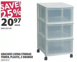 Co-op Gracious living storage tower, plastic, 3-drawer offer