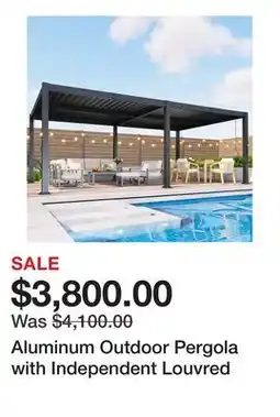 Wayfair Aluminum Outdoor Pergola with Independent Louvred offer