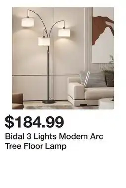 Wayfair Bidal 3 Lights Modern Arc Tree Floor Lamp offer