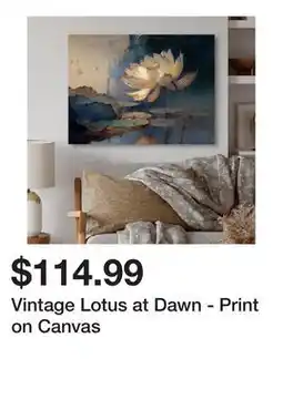 Wayfair Vintage Lotus at Dawn - Print on Canvas offer