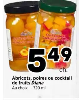 Val-Mont Abricots, poires ou cocktail de fruits Diana offer