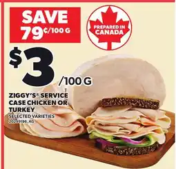 Loblaws ZIGGY'S SERVICE CASE CHICKEN OR TURKEY offer
