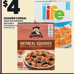 Loblaws QUAKER CEREAL offer