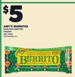 Loblaws AMY'S BURRITOS offer