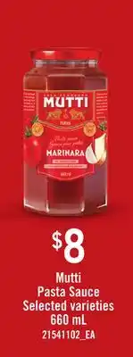 Loblaws MUTTI PASTA SAUCE offer