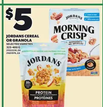 Loblaws JORDANS CEREAL OR GRANOLA offer