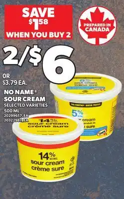 Loblaws NO NAME SOUR CREAM offer