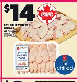 Loblaws PC SPLIT CHICKEN WINGS, UP TO offer