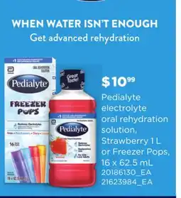 Loblaws PEDIALYTE ELECTROLYTE ORAL REHYDRATION SOLUTION, STRAWBERRY 1 L OR FREEZER POPS offer