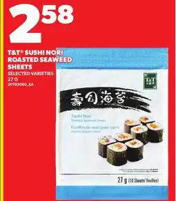 Loblaws T&T SUSHI NORI ROASTED SEAWEED SHEETS offer