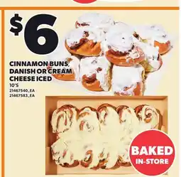 Loblaws CINNAMON BUNS, DANISH OR CREAM CHEESE ICED, 10'S offer