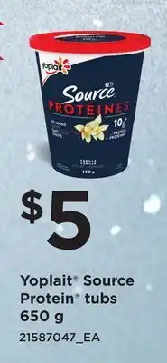 Loblaws YOPLAIT SOURCE PROTEIN TUBS offer