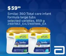 Loblaws SIMILAC 360 TOTAL CARE INFANT FORMULA LARGE TUBS offer