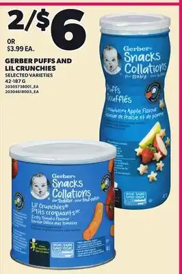 Loblaws GERBER PUFFS AND LIL CRUNCHIES offer