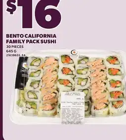 Loblaws BENTO CALIFORNIA FAMILY PACK SUSHI, 30 PIECES offer