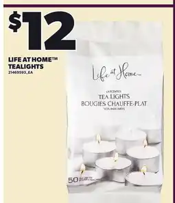 Loblaws LIFE AT HOME TEALIGHTS offer