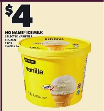 Loblaws NO NAME ICE MILK offer