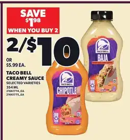 Loblaws TACO BELL CREAMY SAUCE offer