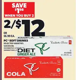 Loblaws PC SOFT DRINKS offer