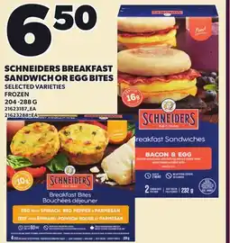 Loblaws SCHNEIDERS BREAKFAST SANDWICH OR EGG BITES offer