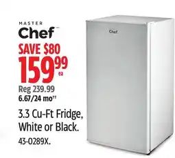 Canadian Tire Master Chef 3.3 Cu-Ft Fridge offer