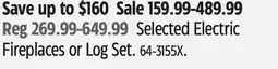 Canadian Tire Selected Electric Fireplaces or Log Set offer