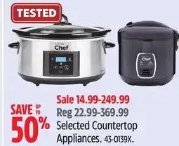 Canadian Tire Selected MASTER Chef Countertop Appliances offer