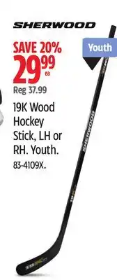 Canadian Tire 19K Wood Hockey Stick offer