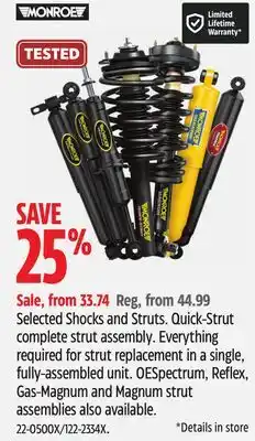 Canadian Tire Selected Shocks and Struts offer