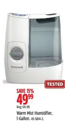 Canadian Tire Warm Mist Humidifier, 1-Gallon offer