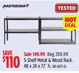 Canadian Tire Mastercraft 5-Shelf Metal & Wood Rack offer