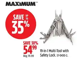 Canadian Tire Maximum 19-in-1 Multi-Tool with Safety Lock offer