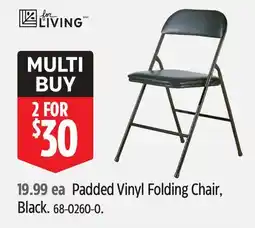 Canadian Tire Padded Vinyl Folding Chair, Black offer