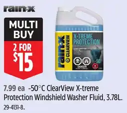 Canadian Tire Rain-X -50°C ClearView X-treme Protection Windshield Washer Fluid offer