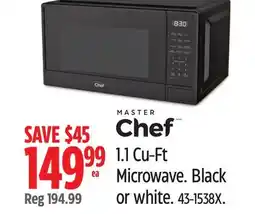 Canadian Tire Master Chef 1.1 Cu-Ft Microwave offer