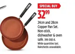 Canadian Tire Heritage The Rock 24cm and 28cm Copper Pan Set. Non-stick, dishwasher & oven safe offer