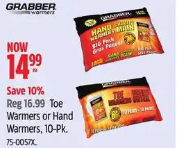 Canadian Tire Toe Warmers or Hand Warmers, 10-Pk offer
