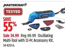 Canadian Tire Mastercraft Oscillating Multi-Tool with 12-Pc Accessory Kit offer
