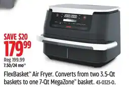 Canadian Tire Ninja FlexBasket Air Fryer. Converts from two 3.5-Qt baskets to one 7-Qt MegaZone basket offer