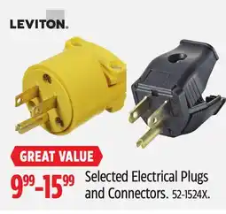 Canadian Tire Leviton Selected Electrical Plugs and Connectors offer