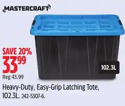 Canadian Tire Mastercraft Heavy-Duty, Easy-Grip Latching Tote offer