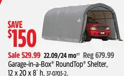 Canadian Tire Shelterlogic Garage-in-a-Box RoundTop Shelter, 12 x 20 x 8´ h offer